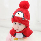 Mini Fashion - Cute Penguin Design - Børnehue & -tørklæde