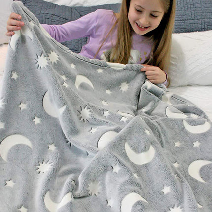 Glow In The Dark Blanket - Glitrende drømme - Glow in the dark tæppe