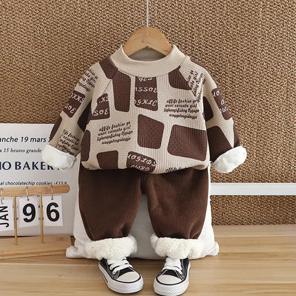 Mini Fashion - Varm og stilfuld - 2-delt fleecesæt