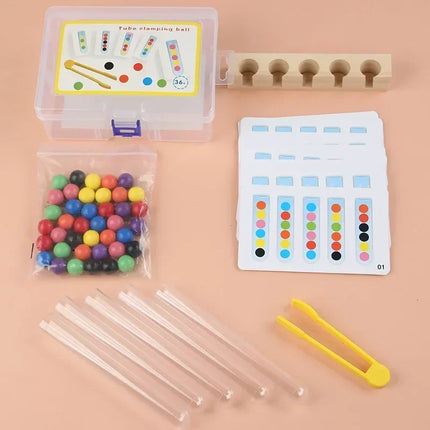 Tube Clip Beads - Smart Tænkespil - Farve & Motorisk færdighedsspil