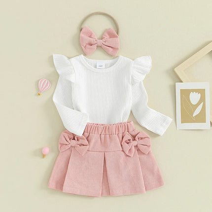 Mini Fashion - Top-nederdel kombination med hårbånd