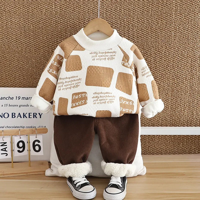 Mini Fashion - Warm & Stylish - 2-Piece Fleece Set
