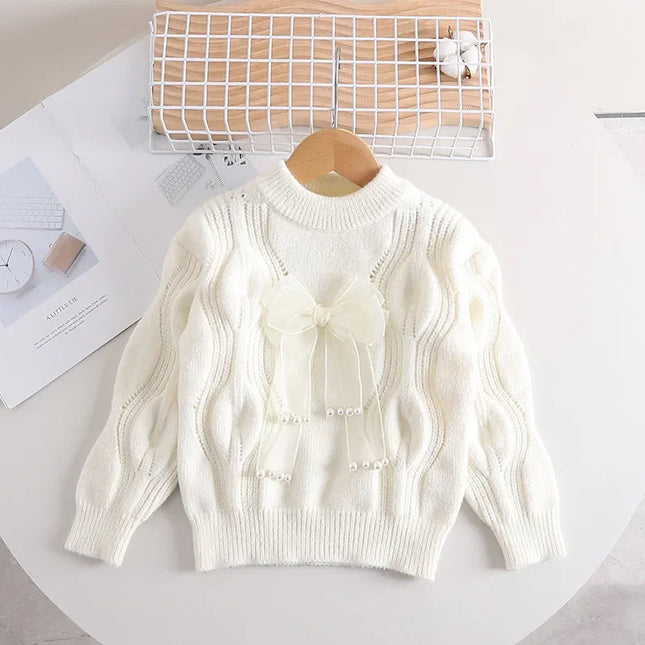 Mini Fashion - Warm & Stylish - Girls Sweater with bow