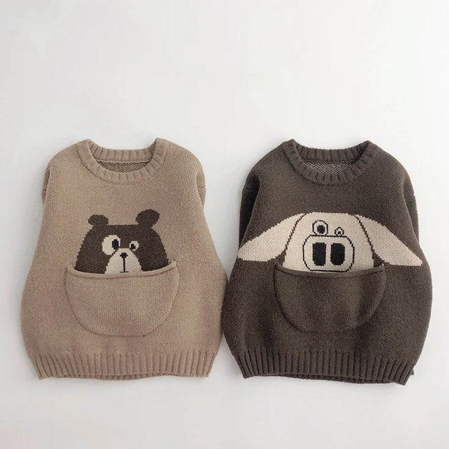 Mini Fashion - Cute Print with Pouch - Animal Sweater