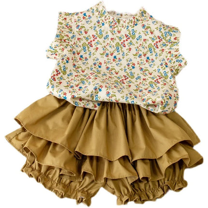 Mini Fashion - Sommerblomster - Blomsterprint Top & Nederdel