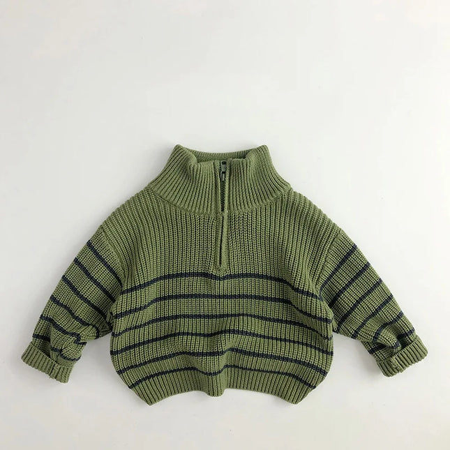 Mini Fashion - Simple Zipper - Children's Zipper Sweater