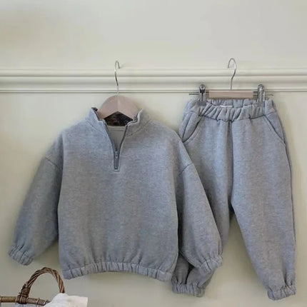 Mini Fashion - Fleecetræningsdragt med lynlås