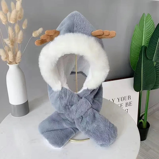 Mini Fashion - Warm & Cozy - Hat & Scarf In 1