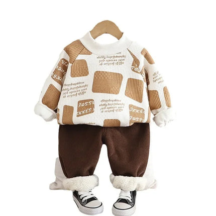 Mini Fashion - Varm og stilfuld - 2-delt fleecesæt