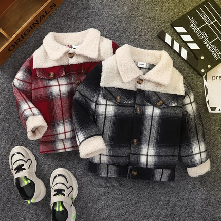 Mini Fashion - Varm & Stilfuld - Børnejakke Ternet