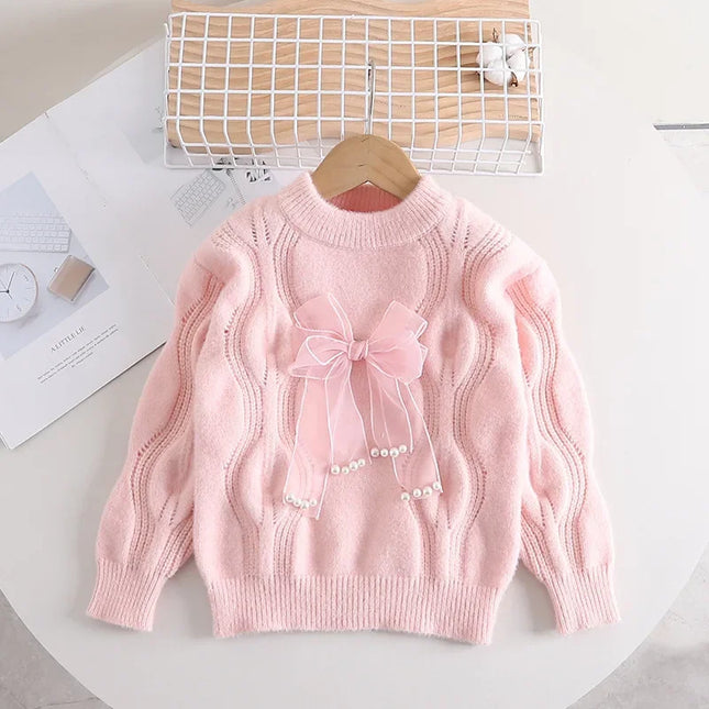 Mini Fashion - Warm & Stylish - Girls Sweater with bow