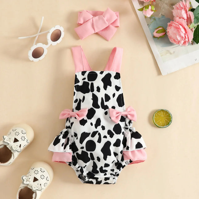 Mini Fashion - Cow or Strawberry - Girls Romper