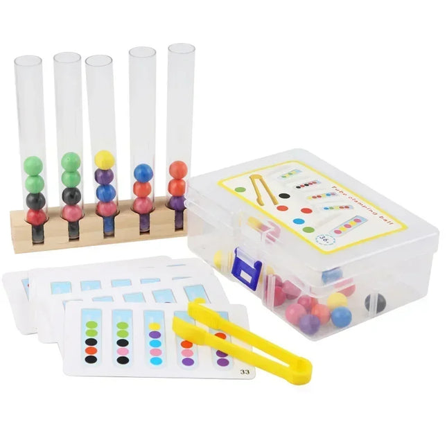 Tube Clip Beads - Smart Tænkespil - Farve & Motorisk færdighedsspil