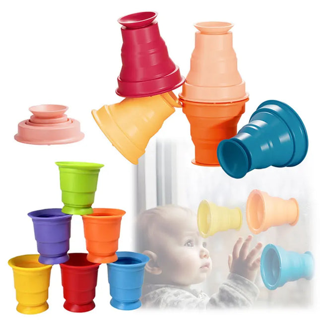 Rainbow Stacker Cups - Rainbow Stacking Fun - Stacking Cups spil