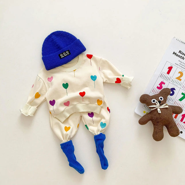 Mini Fashion - Super Soft & Comfortable - Colored hearts tracksuit