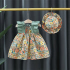 Mini Fashion - Cute Floral Design - Girls Dress with Hat