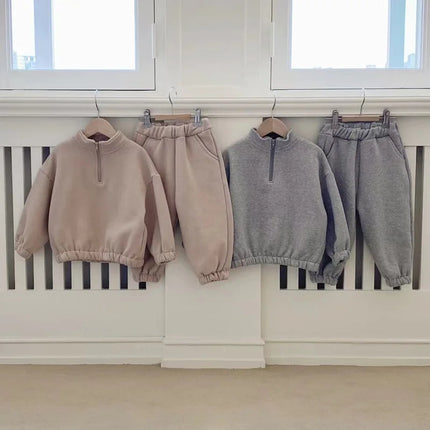 Mini Fashion - Fleecetræningsdragt med lynlås