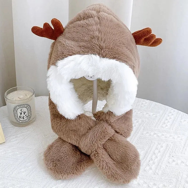 Mini Fashion - Warm & Cozy - Hat & Scarf In 1