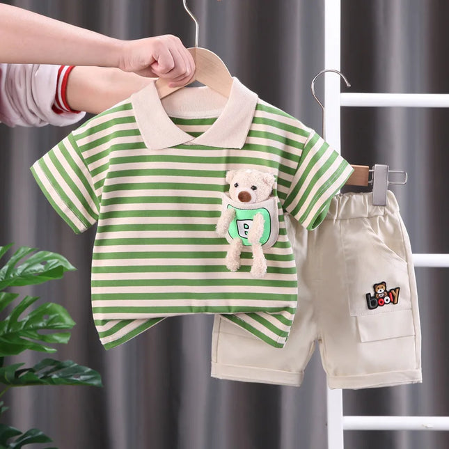 Mini Fashion - Striped suit - Cotton Clothing Set