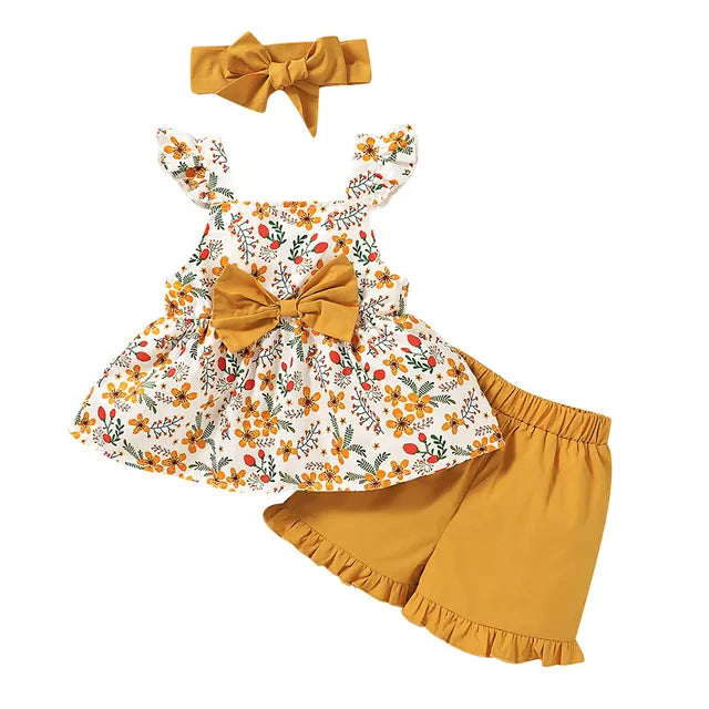 Mini Fashion - Cute Design - 3 Piece Summer Set Girls