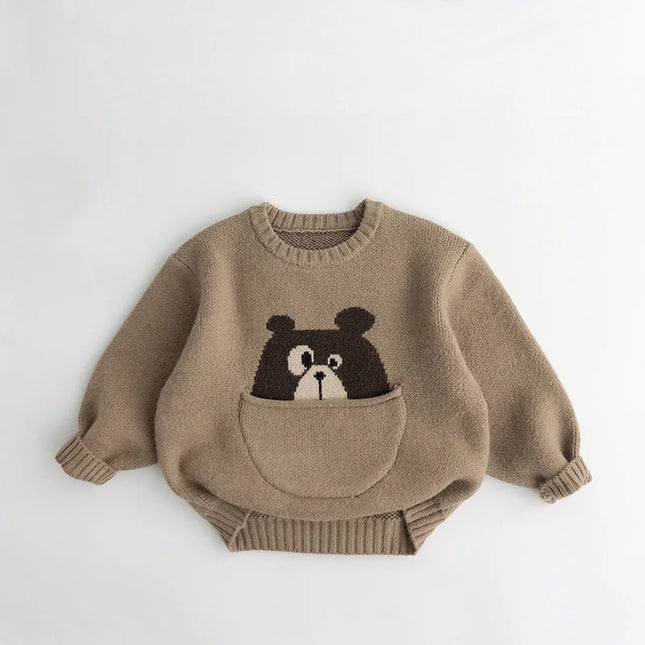 Mini Fashion - Cute Print with Pouch - Animal Sweater