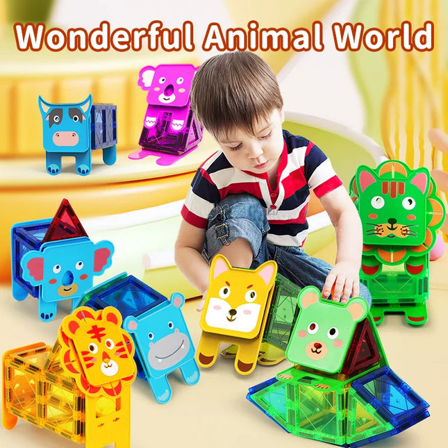 Animal Magnetic Building Blocks - Magnetic Building Magic - Magnetic Animal Fliser
